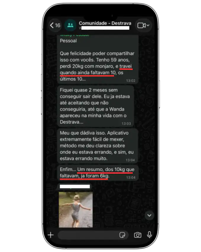 Captura do primeiro depoimento sobre a experiência com o Destrava 27